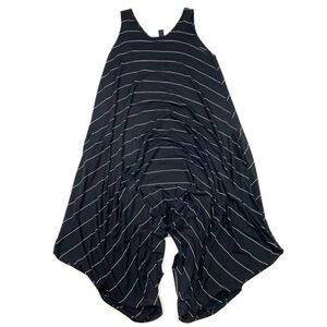NoBlu Art To Wear Drape Tank Dress Black Stripes Lagenlook